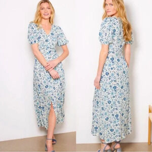 Faherty Sorento Dreamer Floral Maxi Button Down Dress size small